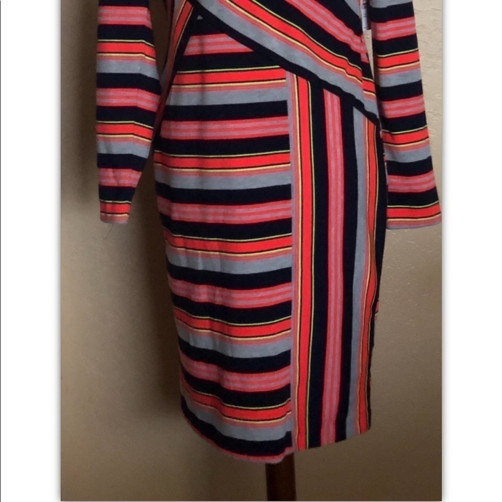 ECI Women Stripe Multicolor Knit Sheath Dress - Picture 9 of 12